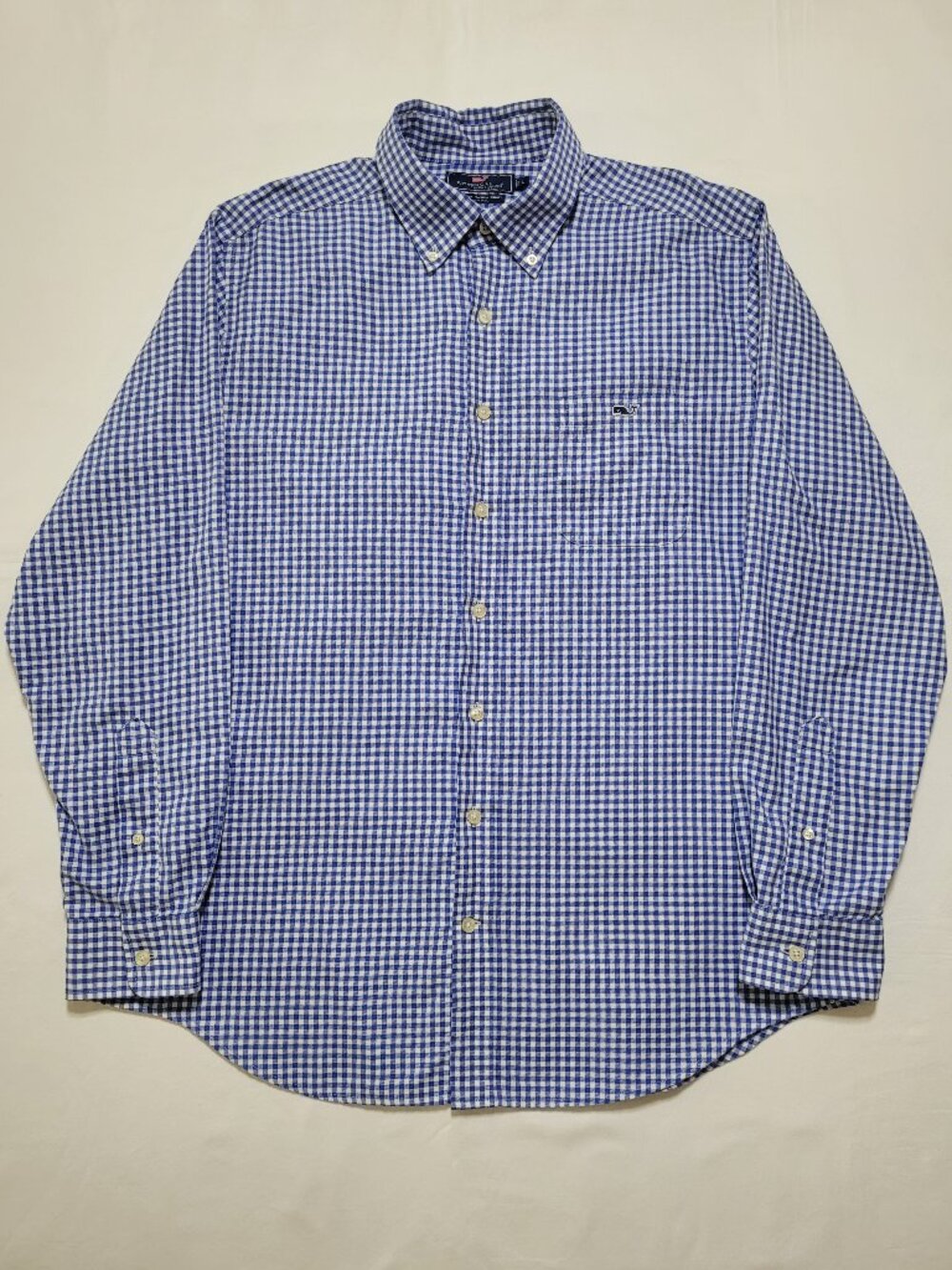 Vineyard Vines Mens Gingham Check Button Down Shirt Slim Fit Long Sleeve Large - Picture 3 of 9